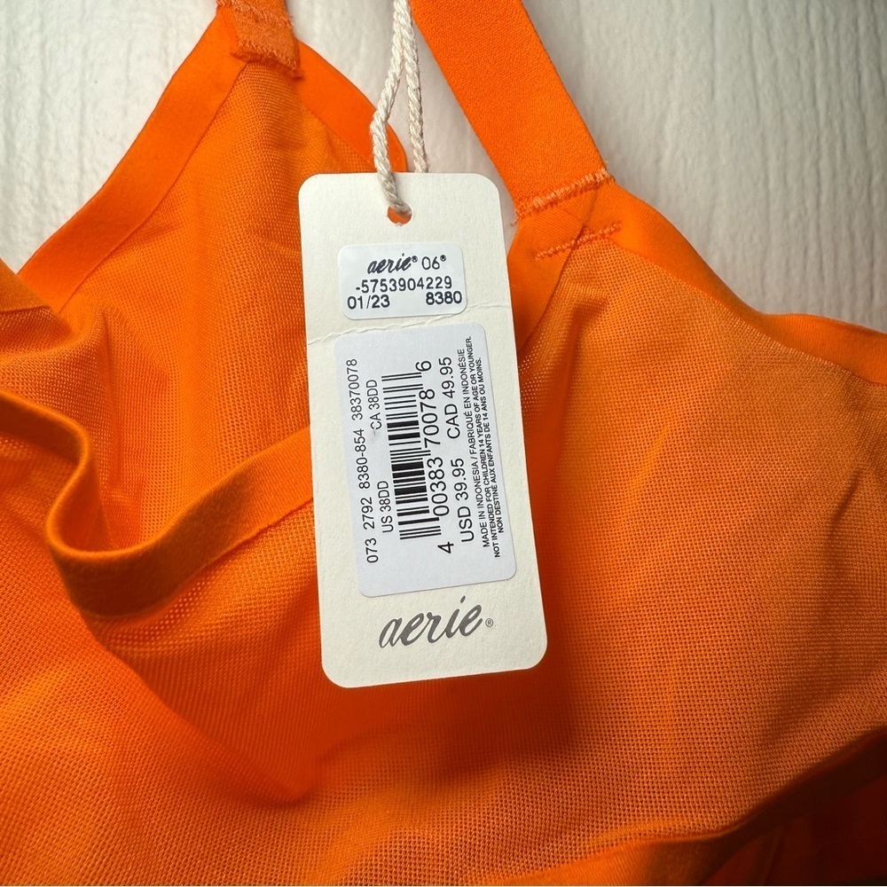 Aerie Smoothez Balconette Orange Mesh Bra - 38DD - Picture 6 of 6